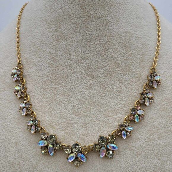 J Crew AB Crystal Cluster Necklace - Picture 1 of 9